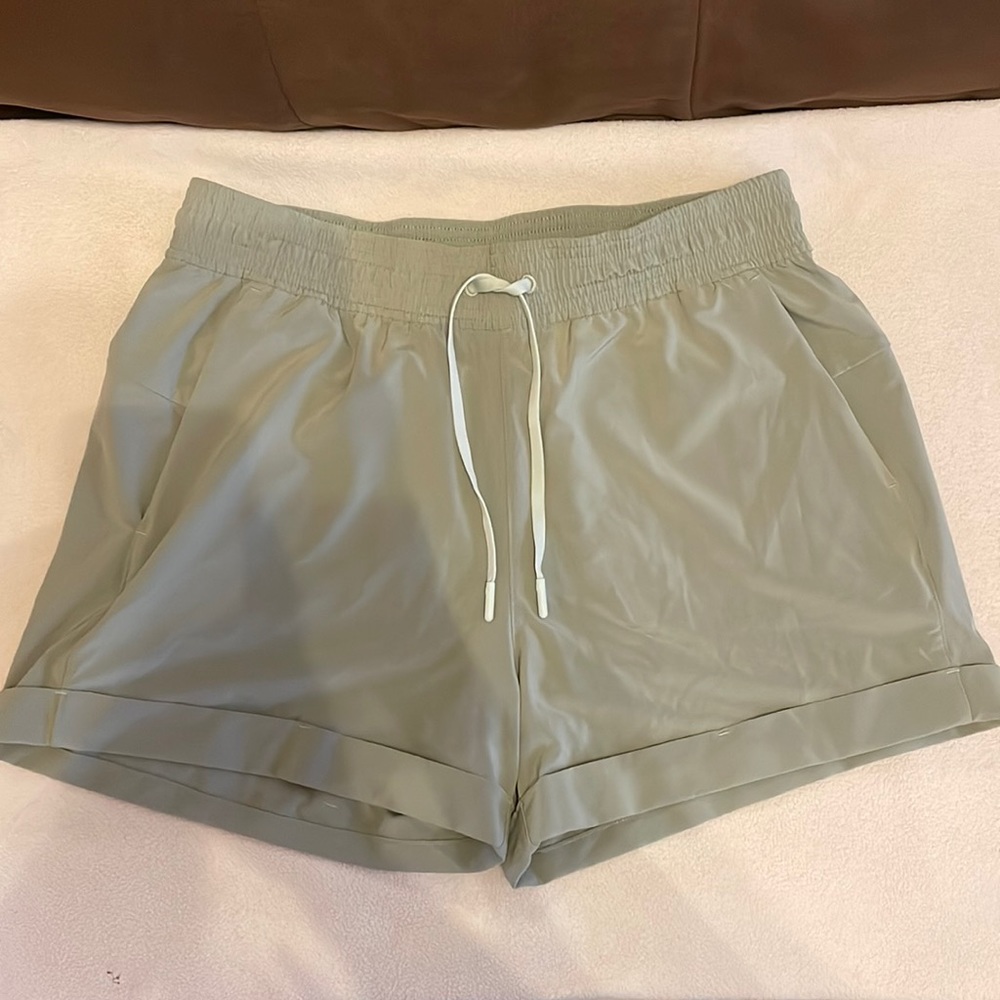 Lululemon Cuffed Olive Shorts with Drawstring